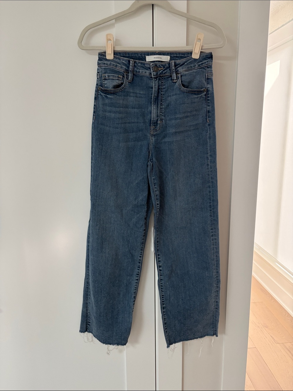 High-Rise Wide-Leg Jeans in Medium Blue by Unknown Brand